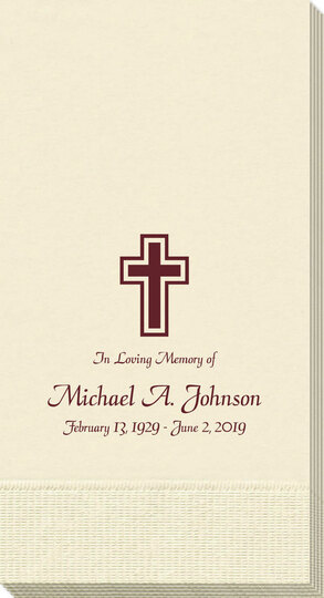 Memorial Guest Towels with Cross